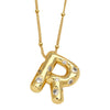 Wholesale Necklace Copper Goldplated Inlaid Zircon With Letters Pattern Ochain