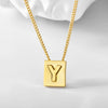 Wholesale Necklace Copper Goldplated Square Letter Design For Women