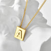 Wholesale Necklace Copper Goldplated Square Letter Design For Women