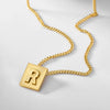 Wholesale Necklace Copper Goldplated Square Letter Design For Women