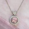 Wholesale Necklace Copper Heart Geometric Shaped Inlaid Zircon Women's Pendant Necklace Ochain
