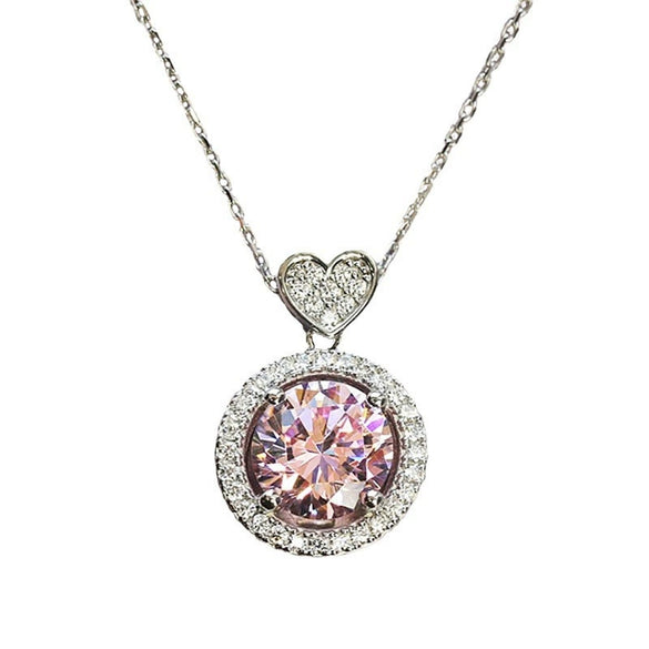 Wholesale Necklace Copper Heart Geometric Shaped Inlaid Zircon Women's Pendant Necklace Ochain