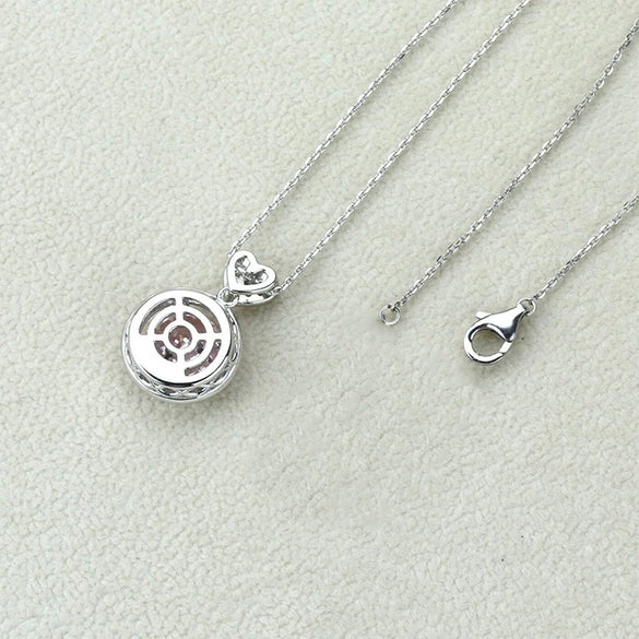 Wholesale Necklace Copper Heart Geometric Shaped Inlaid Zircon Women's Pendant Necklace Ochain