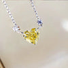 Wholesale Necklace Copper Heart Shape Pink Zircon Pendant Ochain For Women
