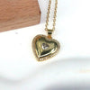 Wholesale Necklace Copper Heart Shaped Mixed Gem Inlay Water Wave Chain Electroplating Retro Fashion