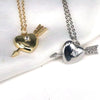 Wholesale Necklace Copper Heart Shaped Mixed Gem Inlay Water Wave Chain Electroplating Retro Fashion