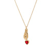 Wholesale Necklace Copper Heart Zircon Pendant Goldplated Electroplating Design For Unisex