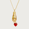 Wholesale Necklace Copper Heart Zircon Pendant Goldplated Electroplating Design For Unisex