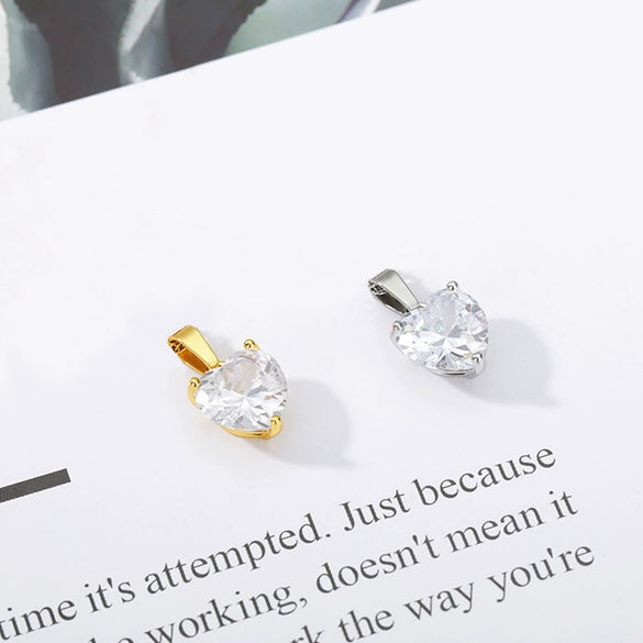 Wholesale Necklace Copper Heartshaped Zircon Pendant Ochain Women's Fashion
