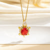 Wholesale Necklace Copper Inlaid Colorful Diamond Turtle Light Luxury Electroplating O Chain For Women