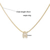 Wholesale Necklace Copper Inlaid With Zirconia Snake Bone Chain Minimalist Style With Letters Pattern