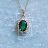 Wholesale Necklace Copper Inlaid Zircon Geometric Pendant Light Luxury Style Women's