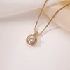 Wholesale Necklace Copper Inlaid Zircon Geometric Square Pendant Light Luxury Style