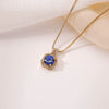 Wholesale Necklace Copper Inlaid Zircon Geometric Square Pendant Light Luxury Style