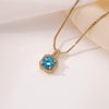 Wholesale Necklace Copper Inlaid Zircon Geometric Square Pendant Light Luxury Style