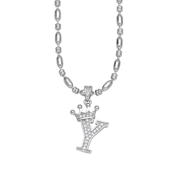 Wholesale Necklace Copper Inlaid Zircon Letter Hip Hop Men's Melon Seed Chain