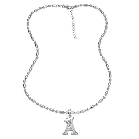 Wholesale Necklace Copper Inlaid Zircon Letter Hip Hop Men's Melon Seed Chain