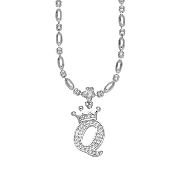 Wholesale Necklace Copper Inlaid Zircon Letter Hip Hop Men's Melon Seed Chain