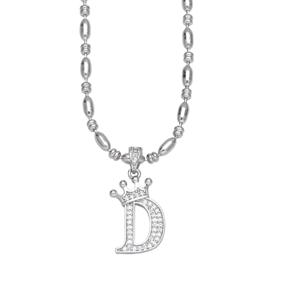 Wholesale Necklace Copper Inlaid Zircon Letter Hip Hop Men's Melon Seed Chain