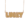 Wholesale Necklace Copper Light Luxury Style English Letter Pendant O Word Chain Mixed Gemstone Setting Electroplating For Women