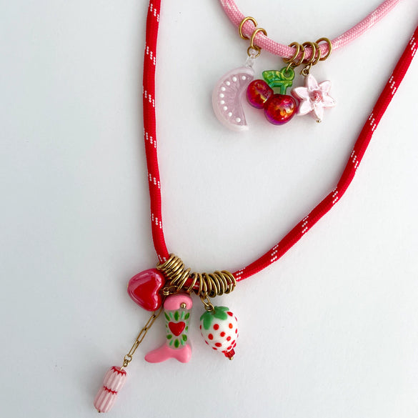 Wholesale Necklace Copper Lovely Style Heart Shape Electroplated Multipendant