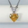 Wholesale Necklace Copper Mixed Gem Inlay Double Heart Design Pendant