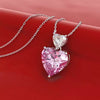 Wholesale Necklace Copper Mixed Gem Inlay Double Heart Design Pendant