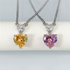 Wholesale Necklace Copper Mixed Gem Inlay Double Heart Design Pendant