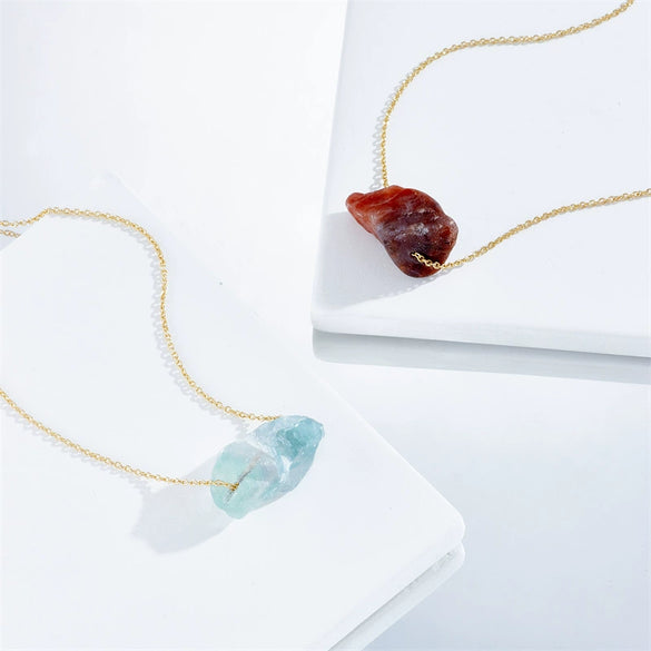 Wholesale Necklace Copper Mixed Gem Inlay Geometric Electroplating For Women