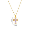 Wholesale Necklace Copper Mixed Gem Inlay Geometric Electroplating Ochain Pendant For Women