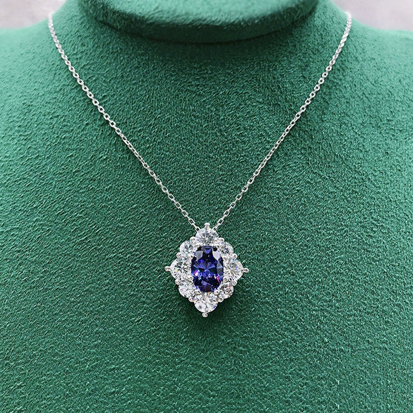 Wholesale Necklace Copper Mixed Gem Inlay Geometric Light Luxury Style For Women
