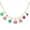Wholesale Necklace Copper Mixed Gem Inlay Geometric Light Luxury Style