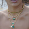 Wholesale Necklace Copper Mixed Gem Inlay Geometric Light Luxury Style