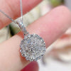 Wholesale Necklace Copper Mixed Gem Inlay Geometric Round Flower Pendant Ochain