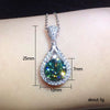 Wholesale Necklace Copper Mixed Gem Inlay Geometric Water Drop Pendant For Women