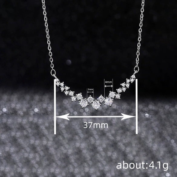 Wholesale Necklace Copper Mixed Gem Inlay Geometric Zircon Pendant O Chain Women's