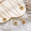 Wholesale Necklace Copper Mixed Gem Inlay Rhombus Snowflake Pendant Ochain Electroplating For Women Light Luxury Style