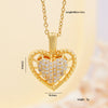 Wholesale Necklace Copper Mixed Gemstone Inlay Heartshaped Wings Pendant Electroplating For Women