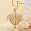 Wholesale Necklace Copper Mixed Gemstone Inlay Heartshaped Wings Pendant Electroplating For Women