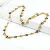 Wholesale Necklace Copper Mixed Gemstone Setting Geometric Fivepointed Star Electroplating Retro Style