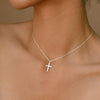 Wholesale Necklace Copper Mixed Gemstone Setting Geometric Style Electroplating O Word Chain For Women