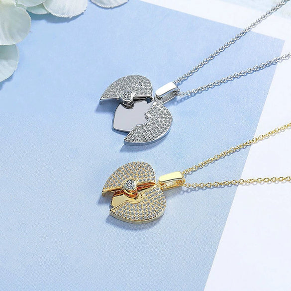 Wholesale Necklace Copper Mixed Gemstone Setting Heart Shape Zirconia For Women