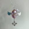 Wholesale Necklace Copper Natural Baroque Shaped Pearl Bow Cross Animal Zodiac Electroplating