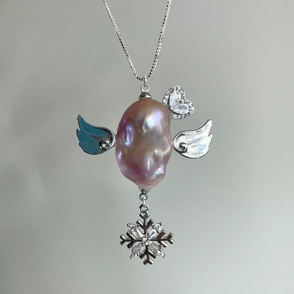 Wholesale Necklace Copper Natural Baroque Shaped Pearl Bow Cross Animal Zodiac Electroplating