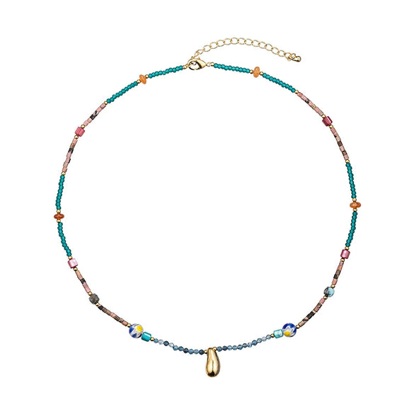 Wholesale Necklace Copper Natural Stone Freshwater Pearl Geometric Electroplating For Women