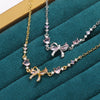 Wholesale Necklace Copper O Shaped Chain Bow Inlaid Zircon Electroplating Simple Design Women's