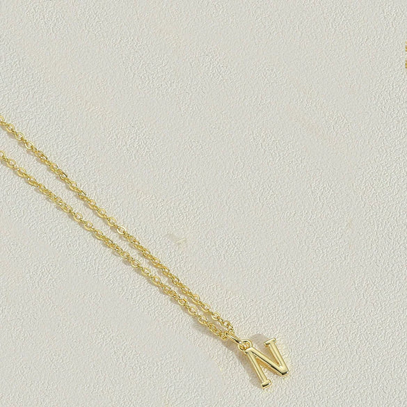 Wholesale Necklace Copper Ochain Electroplating Letters Numbers Text Pendant For Women