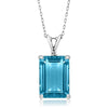 Wholesale Necklace Copper Ochain Square Geometric Mixed Gem Inlay Zircon Pendant For Women