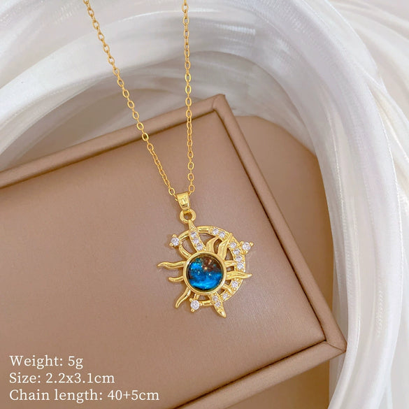 Wholesale Necklace Copper Pendant Stainless Steel Chain Geometric Cartoon Style