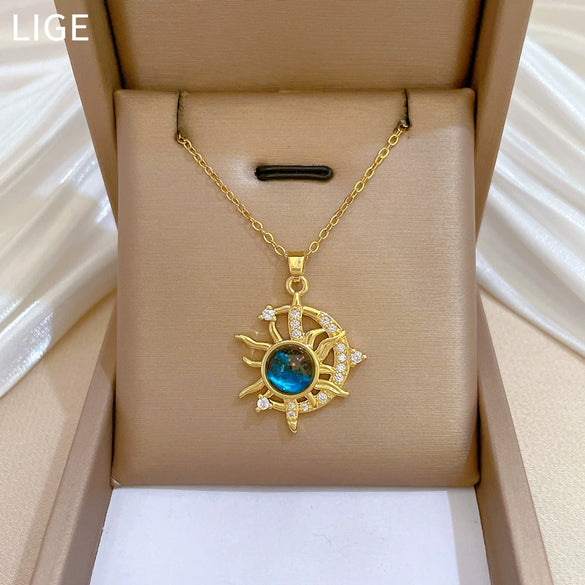 Wholesale Necklace Copper Pendant Stainless Steel Chain Geometric Cartoon Style